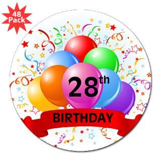 28Th Birthday Party Stickers  28Th Birthday Party Bumper Stickers