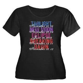 Twilight Movie Dates Womens Plus Size Tees  Twilight Movie Dates