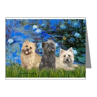 Lilies3/3 Cairn Terriers Note Cards (Pk of 10)