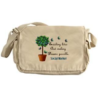 Social worker Butterfly Quote.PNG Messenger Bag for $37.50