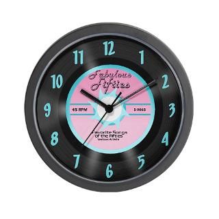 1950 Gifts  1950 Home Decor  50s 45 Record Wall Clock, Pink