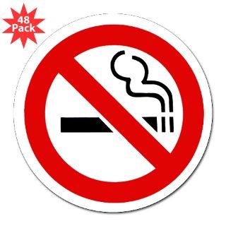 No Smoking Symbol 3 Lapel Sticker (48 pk)