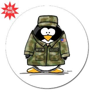 US Military Penguin 3 Lapel Sticker (48 pk)