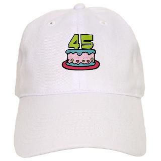 45 Gifts  45 Hats & Caps  45 Year Old Birthday Cake Baseball Cap