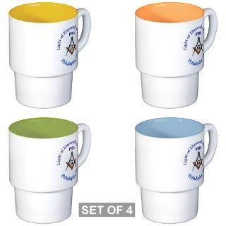 Light of Elmwood Lodge # 45 P Stackable Mug Set (4