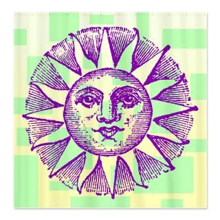 vintage summer sun purple shower curtain $ 45 99