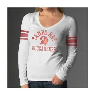 Tampa Bay Buccaneers Womens White 47 Brand Home Run V Neck Long