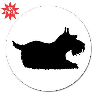 Schnauzer Silhouette 3 Lapel Sticker (48 pk)