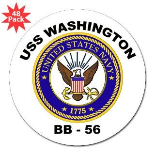 USS Washington BB 56 3 Lapel Sticker (48 pk) for $30.00