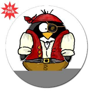 Pirate Penguin 3 Lapel Sticker (48 pk)