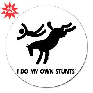 Horse I Do My Own Stunts 3 Lapel Sticker (48