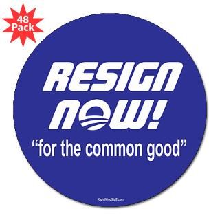 Resign Now 3 Lapel Sticker (48 pk)