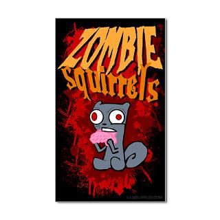 zombie squirrels sticker rectangle $ 3 49