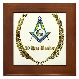 Masonic 50 year member award Framed Tile