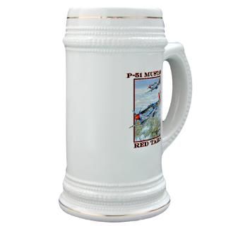 Kitchen and Entertaining  WWII Tuskegee Airman P 51 Mustang Stein