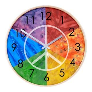 Color Wheel Peace Sign Wall Clock for $54.50