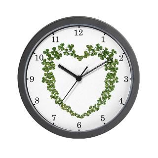 Shamrock Heart Wreath Wall Clock for $18.00
