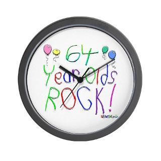 64 Year Olds Rock Wall Clock for $18.00