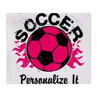 Personalized Soccer Flames Stadium Blanket for $59.50