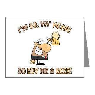 60 Gifts  60 Note Cards  60th Birthday Beer Note Cards (Pk of 20)