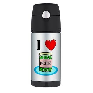 College Gifts  College Drinkware  I Love Pickles Thermos Bottle