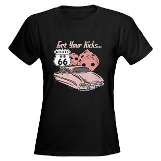  Pink Dice Rt 66 Classic Womens Dark T Shirt