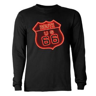 Route 66 Neon Long Sleeve Dark T Shirt
