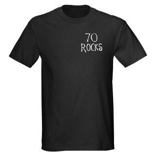 70th birthday   70 rocks 70th birthday saying  Winkys t shirts