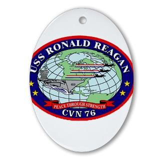 USS Ronald Regan CVN 76 Navy Ship Oval Ornament for