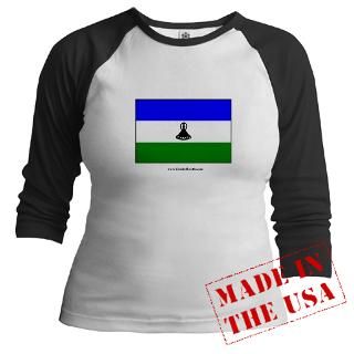 Lesotho Flag Womens Plus Size V Neck Dark T Shirt