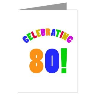 80 Gifts  80 Greeting Cards  Rainbow 80th Birthday Party Greeting