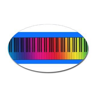 Piano Keys Oval Sticker  Rainbow 88 Piano Keys  Scarebaby Design