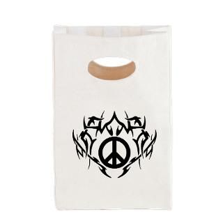 peace tattoo canvas lunch tote $ 14 85