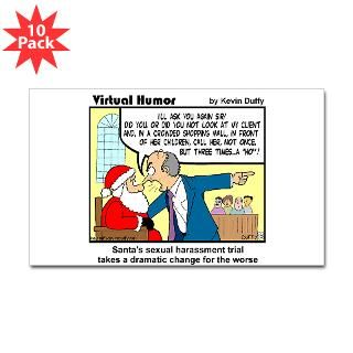 Santa on Trial Sticker (Rectangle 10 pk)