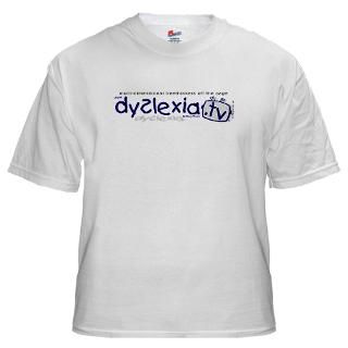dyslexia tv logo white t shirt $ 21 89