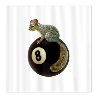Gifts  8 Bathroom  Squirrel on 8 Ball Shower Curtain