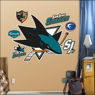 san jose sharks logo fathead wall graphic $ 89 99