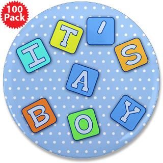 Boy Gifts  Baby Boy Buttons  Its a BOY 3.5 Button (100 pack