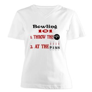 Bowling 101 Womens V Neck T Shirt