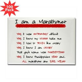  26.2 Magnets  I am a Marathoner Rectangle Magnet (100 pack