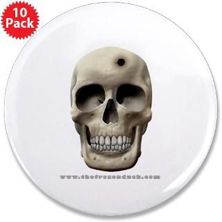 Skull & Bullet Hole 3.5 Button (10 pack)