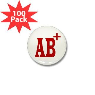 Blood Type AB+ Mini Button (100 pack)