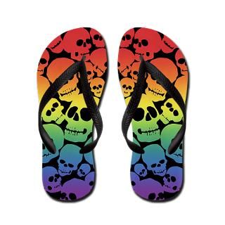 Colorful Gifts  Colorful Bathroom  Rainbow Skull Pile Flip Flops