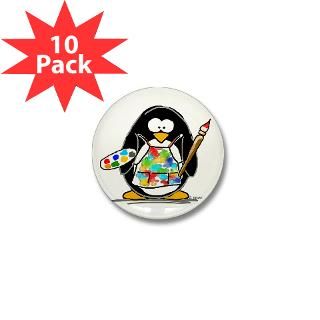 Artist penguin Mini Button (10 pack)