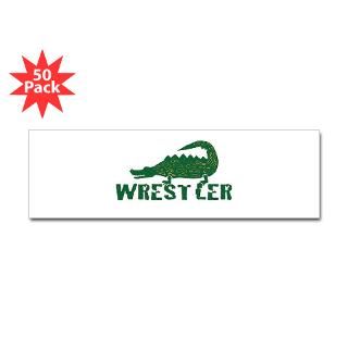Alligator Wrestler Rectangle Sticker 50 pk)