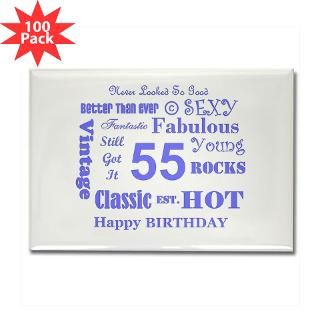 55th Birthday Rectangle Magnet (100 pack)