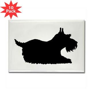 Schnauzer Silhouette Rectangle Magnet (10 pack)