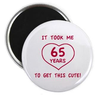 Funny 65th Birthday (Heart) Rectangle Magnet (10 p