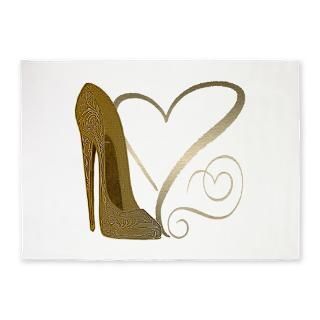 Vintage Stiletto Shoe Hearts 5x7Area Rug for $172.00