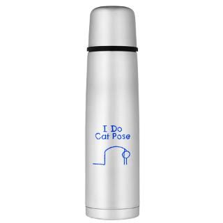 Asana Gifts  Asana Drinkware  Blue Cat Pose Large Thermos